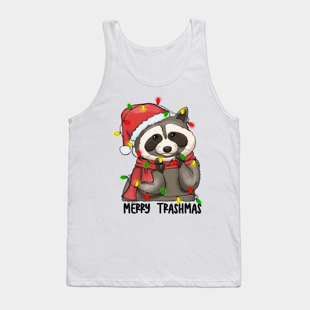 Merry Trashmas, Cute Adorable Raccoon Trash Panda Festival Holiday Design Tank Top by ThatVibe